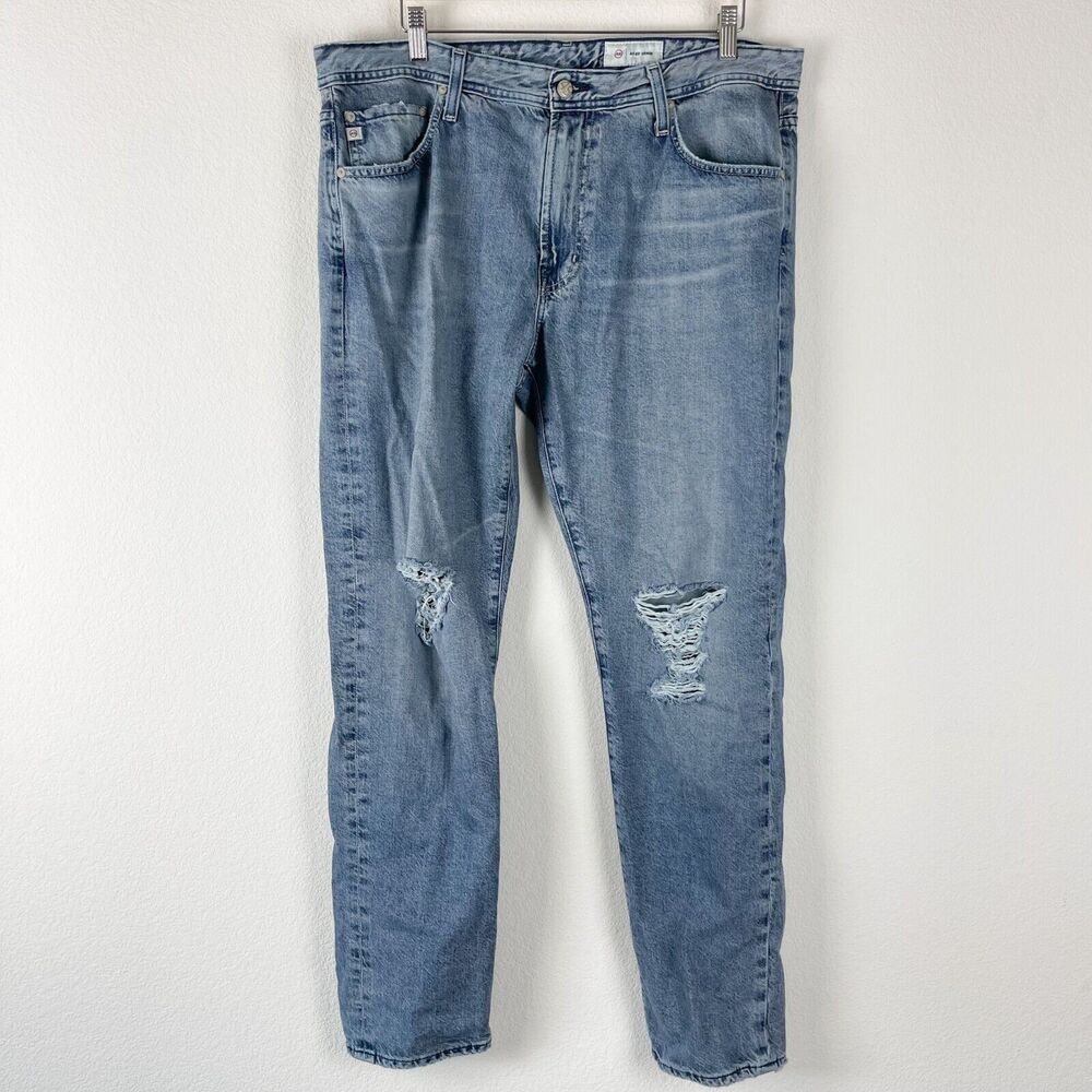Adriano Goldschmied AG Tellis Jean Mens 38x33 Blue Modern Slim Distressed Japan